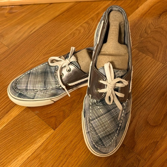 Sperry Shoes - Women’s SPERRY top – sider baby blue navy blue, silver gray, white boat shoe 9